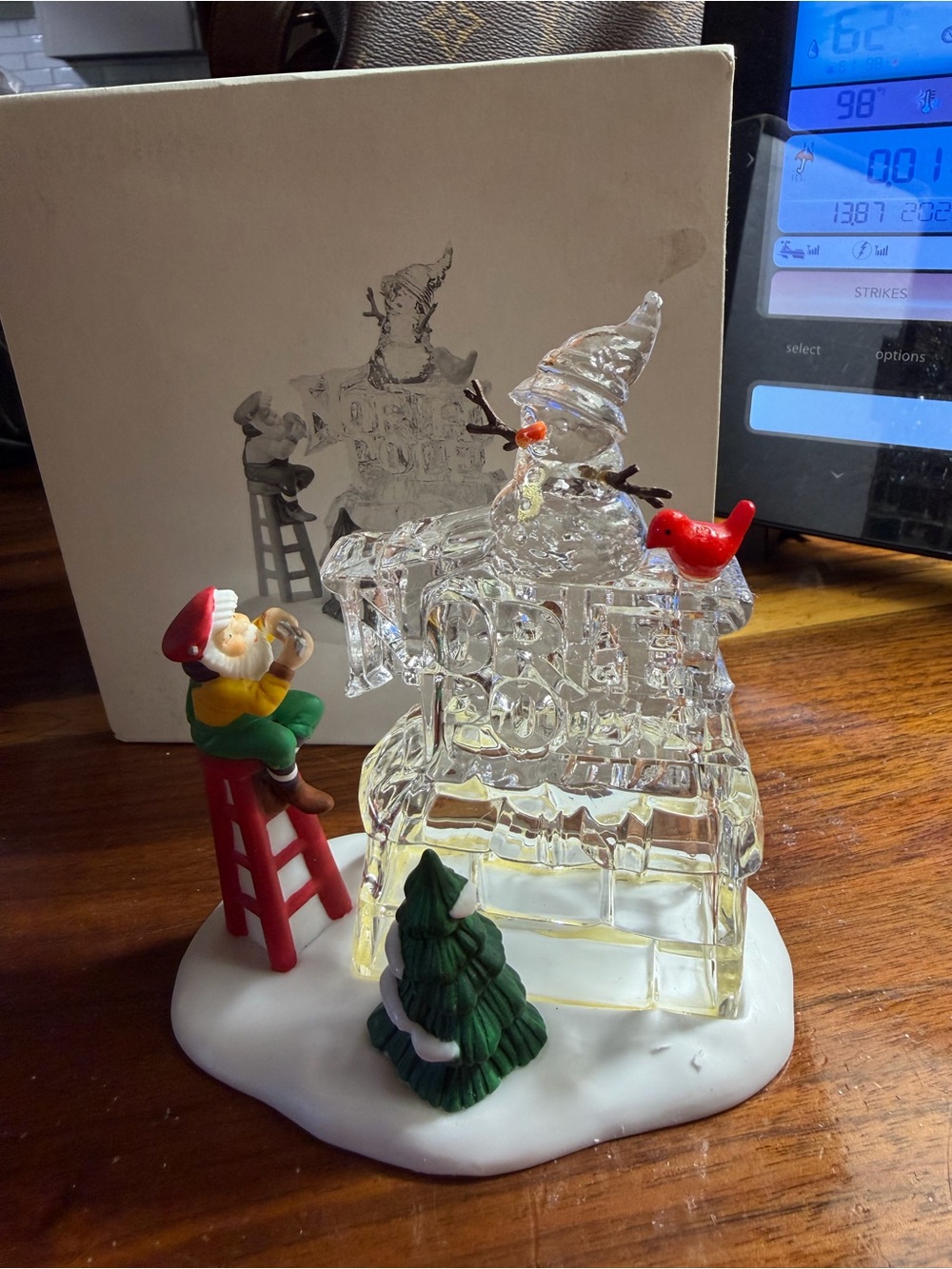 Department 56 A busy elf Sculpture with Holiday Figurines